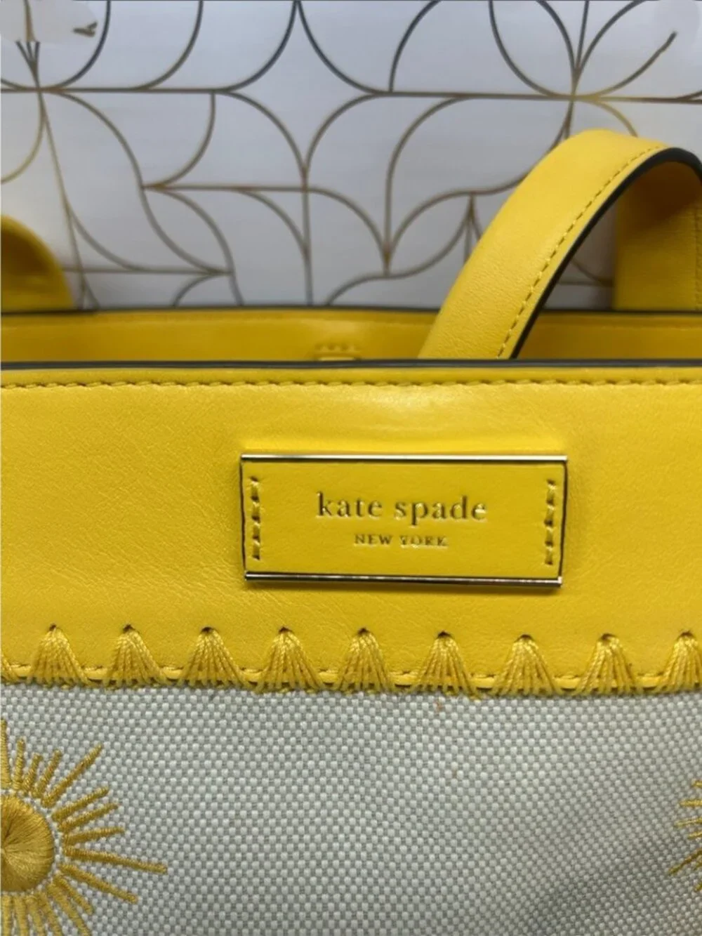 Kate Spade Pier Sun Embroidered Canvas Tote